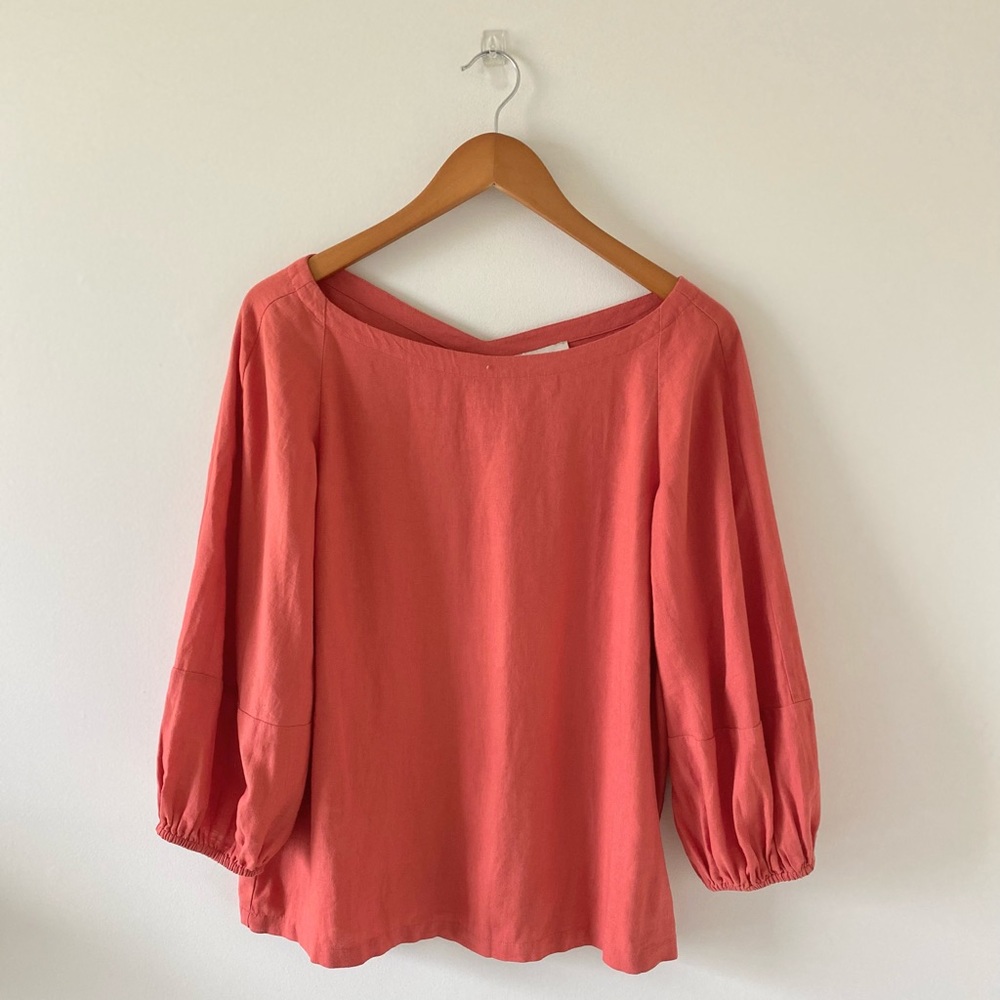 LOFT Linen Blouse, Salmon